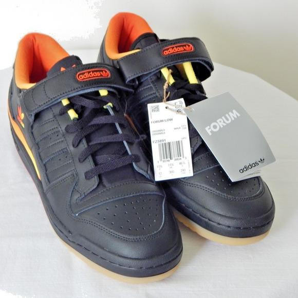 NWT Adidas Originals FORUM Low Sneaker Core Black Seismic Orange Men’s 12 US - Picture 4 of 16